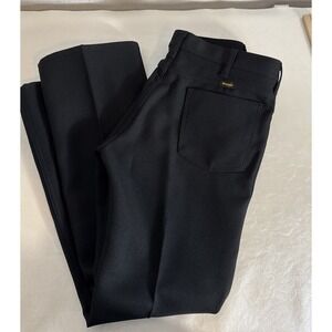 VTG WRANGLER Wrancher 82BK Western Black Dress Polyester Pants 34x31 USA